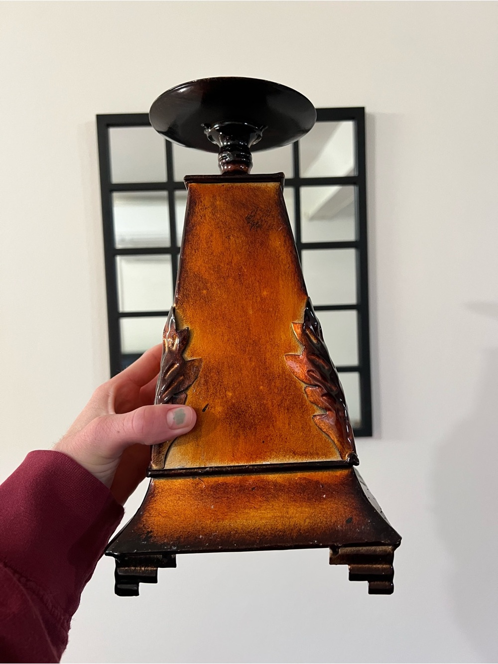 Decorative Amber Brown Gothic Candle Holder Dark Copper Decorative Decoration